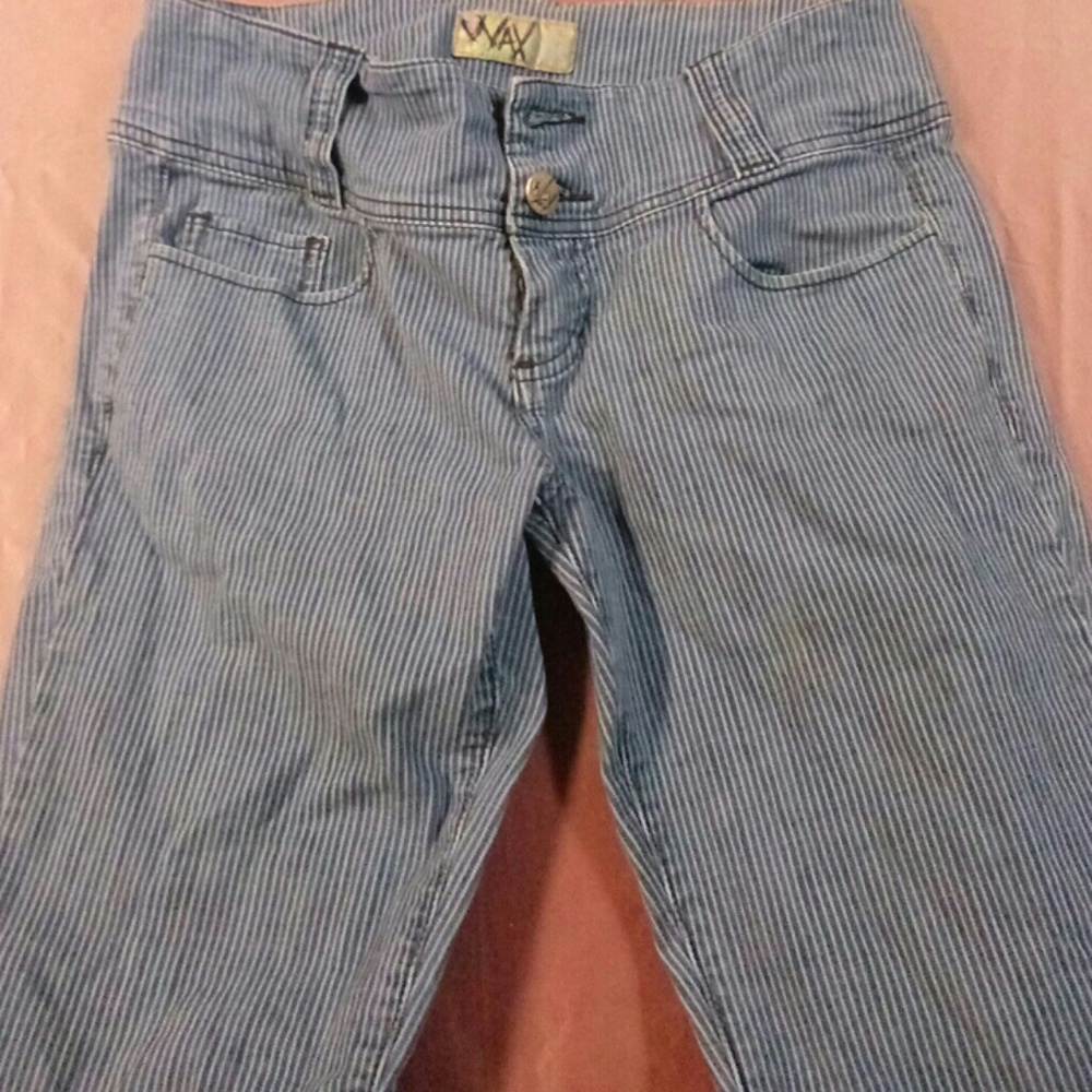 Wax s7 skinny striped denim